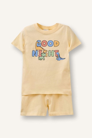 Defacto Hayvan Desenli 2li Pijama Takımı Erkek Bebek G8864a526smyl522 Sarı-yl522