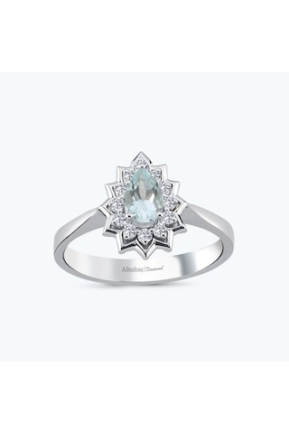 Altınbaş Pırlanta Mavi Topaz Damla Yüzük Pnf014dskt-14k