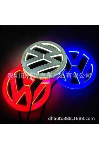 Suofeng Bmw, Hyundai, Chevrolet, Suzuki, Lexus, Kia, Volkswagen, Mercedes Uygun 4d Soğuk Işık Fön Arka Logo Lambası - Hyundai 14.5x7.2cm Mavi Çok Renkli