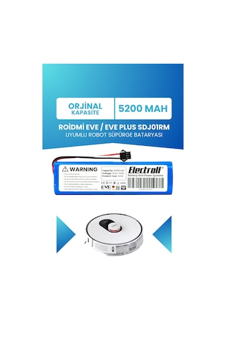Roidmi Eve / Eve Plus Robot Süpürge Batarya 14.4V 5200 Mah Li-İon