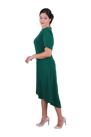 Nidya Moda Büyük Beden Kadın Yeşil Abiye Elbise-4151Y Yeşil