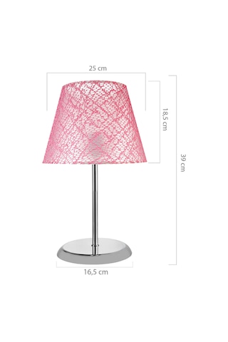 Sarah Abajur Krom Ayak / Pembe File Şapka Diğer