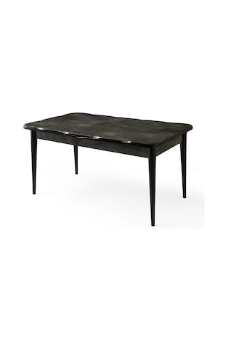 Ortadan Açılır Büyüyen 90x160cm Mermer Desenli Ahşap Salon Yemek Masa Sandalye Takımı 4 Nergis Sanda Mermer-ekru
