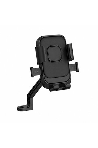 Microcase Universal Motosiklet Bisiklet İçin Şok Emici Güvenli Kilitleme Sistemli Telefon Tutucu Al5744 Siyah
