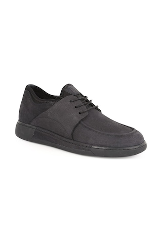 Libero Kadın Casual Sneaker Hakiki Nubuk Deri Esnek Çorap Yaka Bağcıklı Monokrom Kauçuk Taban Ayakkabı Lz5808 Siyah