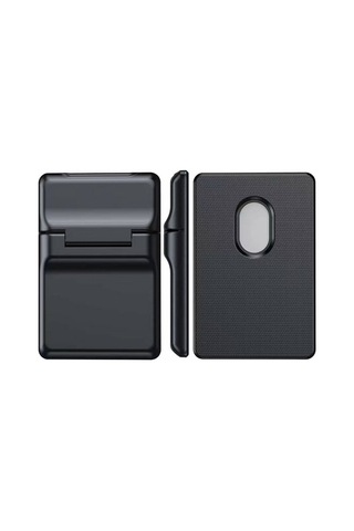 Lexroo Crd-05 Sade Tasarımlı 2 Hazneli Pu Magnetik Standlı Kartlık - Siyah
