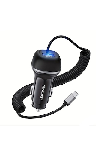 Sundaree 51w Yaylı Şarj Kablolu 2 Girişli Type-c Ve Usb Hızlı