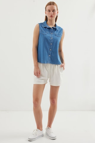 Hiccup Bdart Kolsuz Pamuklu Kot Gömlek Orta Mavi Denim