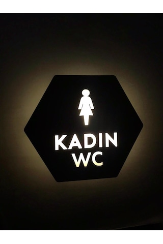 Honeycomb Serisi Işıklı Kadın Wc Yönlendirme Tabelası