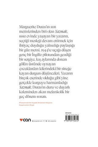 Yazmak - Marguerite Duras - Can Yayınları