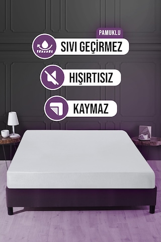 Sıvı Geçirmez Yatak Alezi Mikro 120X200Cm Fitted Baza+30Cm