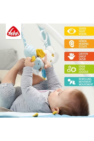 3 Boyutlu Aktivite Battaniyesi Ve Oyun Matı, 5 Çıkarılabilir Oyuncaklı, 0+ Yaş, Mavi Kale