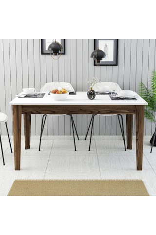 Milan Yemek Masası - Ceviz / Beyaz