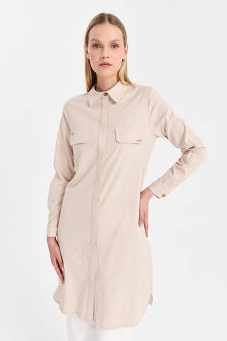 Cep Kapağı Aksesuarlı Tunik Bej Krem