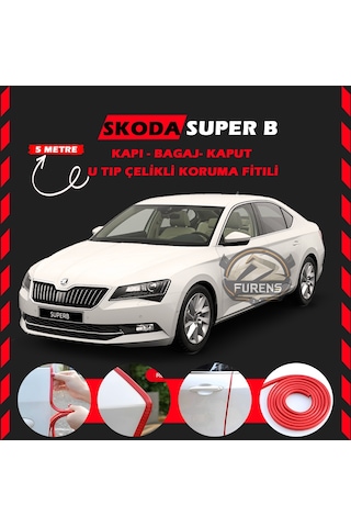 Skoda Superb Oto Araç Kapı Koruma Fitili 5 Metre Parlak Kırmızı Renk