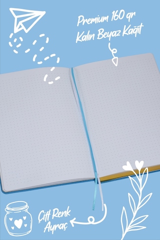 Victoria's Journals Bujo Keten Defter 96 Yaprak A5 160 Gr. Noktalı
