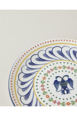 Fiesta Talavera Porselen Pasta Tabağı 21 Cm Beyaz - Lacivert