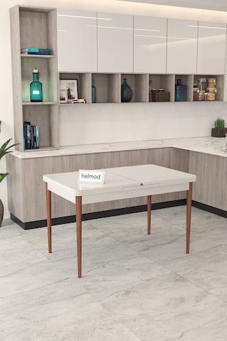 Helmod 6 Kişilik Açılır Masa Sandalye Takımı Mutfak Masası Takımı Salon Masası Yemek Masası Takımı Model:helmodb3232 Bej