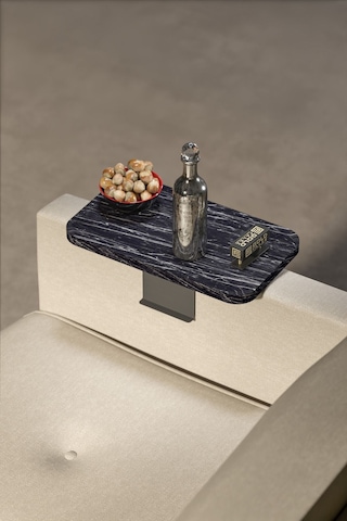 Yan Sehpa Ayarlanabilir Tepsi Dikdörtgen Dekoratif Modern Yatay Dikey Koltuk Sehpası Bendir Siyah Mermer Desen