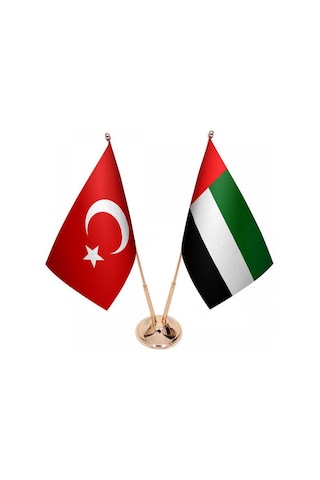 Masa Üstü Birleşik Arap Emirlikleri Bayrağı Türk Bayrağı İkili Pi