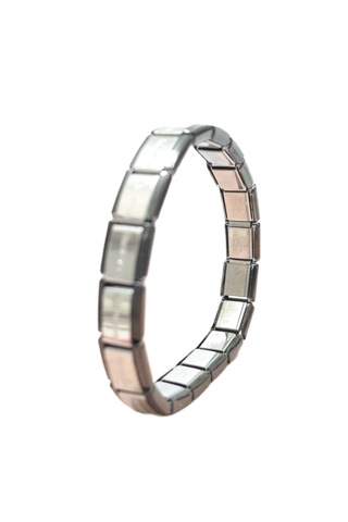 Çelik Bileklik İtalyan Charm Model Unisex Erkek Kadın 3 Mm 18 Cm Ortası Gümüş Siyah Black Gümüş - Siyah