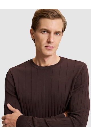 Pierre Cardin Koyu Kahverengi Slim Fit Kazak 50330165 Vr084