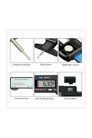 Dijital Göstergeli Araç Lastik Diş Derinlik Ölçer - Lastik Kumpas