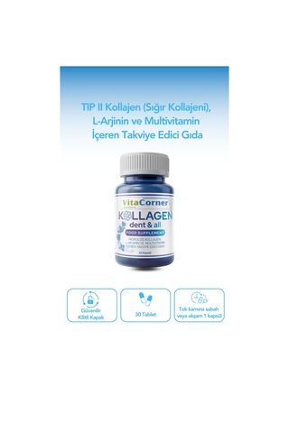 Vitacorner Kollagen Dent & All Takviye Edici Gıda 30 Kapsül