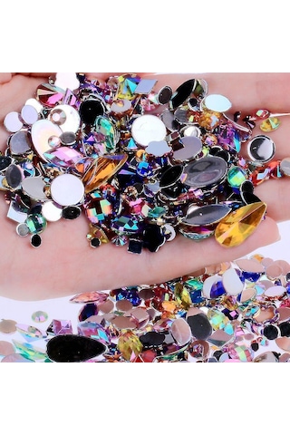 Gül Kırmızı Ab Diy Düzeltmesiz Flatback Akrilik Tırnak Taşları Rhinestones Boncuk 3d Tırnak Sanat