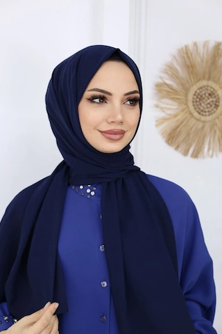 Medine İpeği Şal lacivert