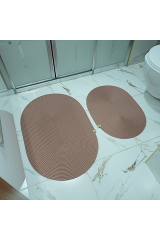 Zengin Supla 2'li Banyo Paspas Set Gül Kurusu