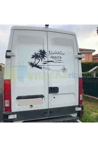 Macera Bekliyor Pusula Ağaç Karavan Oto Sticker Yapıştırma Etiket