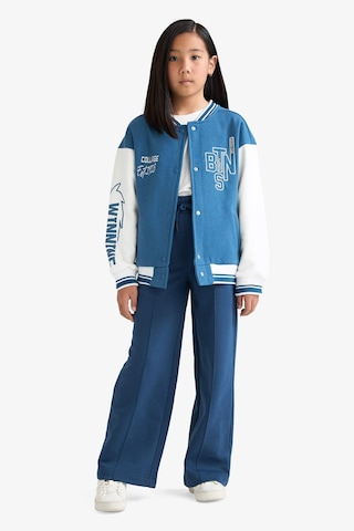 Defacto Kız Çocuk Kolej Yaka Baskılı Kalın Bomber Hırka F1985a825aube376 Mavi