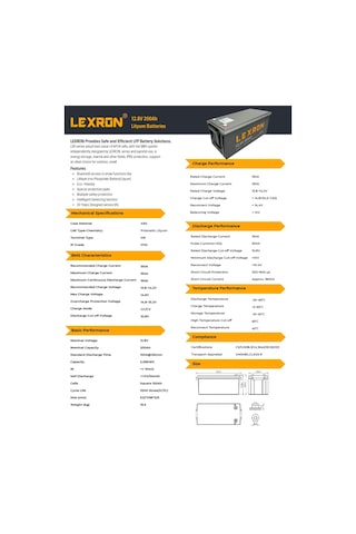 Lexron 12.8v 200ah Lityum Batarya