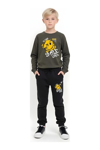 Fyk Kids 3'lü Erkek Çocuk Baskılı Yuvarlak Yaka Alt-üst Pijama Takımı Çok Renkli