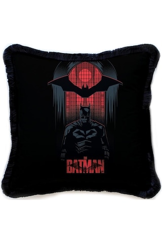 Black The Batman Kadife Yastık Warner Bros Lisanslı, Uluslararası Yıkama Ve Solmama Sertifikası Çok Renkli