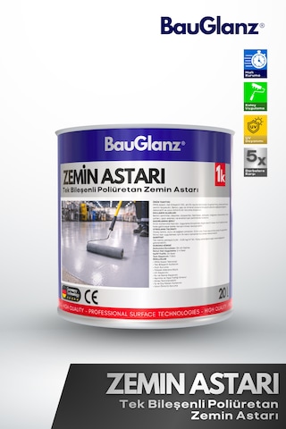 Bauglanz Poliüretan Zemin Astarı 1k Beton, Şap, Garaj, Depo Ve Fabrika Zeminleri Için 2.50 L