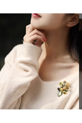 Especailly For You Van Gogh Güneşi Kadın Broş Van Gogh Güneşi İle Kadıbroş 191575013 Gri