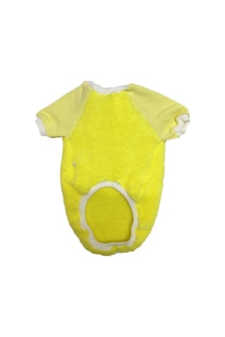 Welsoft Fosforlu Sarı Penye Kollu Kedi Köpek Kıyafeti Elbisesi