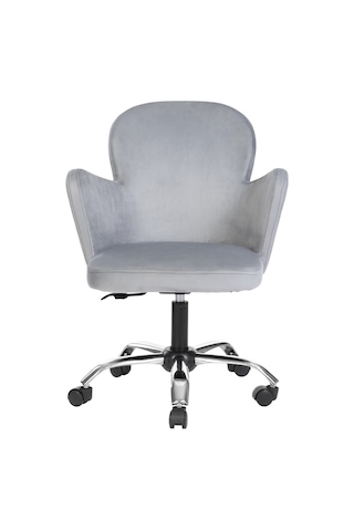 Markaelz Krom Metal Ayaklı Ofis Çalışma Sandalyesi Kelebek Gri