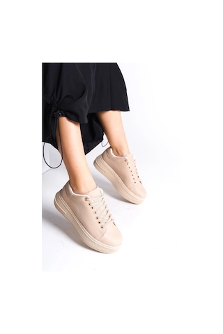 Mevese Sofia Bağcıklı Rahat Taban Kadın Casual Sneaker Ayakkabı - Ten