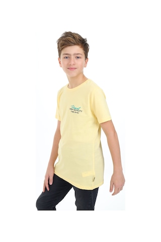 Toontoy Kids Toontoy Erkek Çocuk Present Baskılı Tişört Sarı