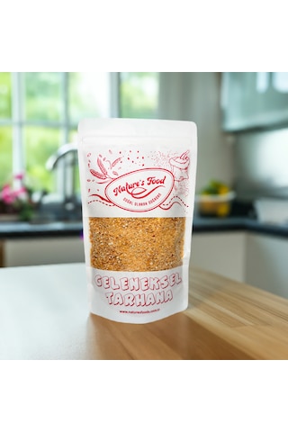 Geleneksel Tarhana 400gr Buğday Unu, Domates, Kırmızı Biber, Soğan, Yoğurt, Nohut, Çok Az Tuz.