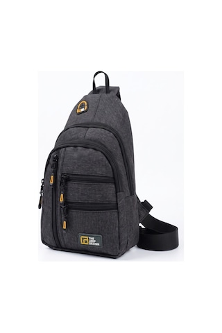 The Loop Desing Unisex Çok Bölmeli Çapraz Ayarlanabilir Askılı Göğüs Omuz Çantası Siyah