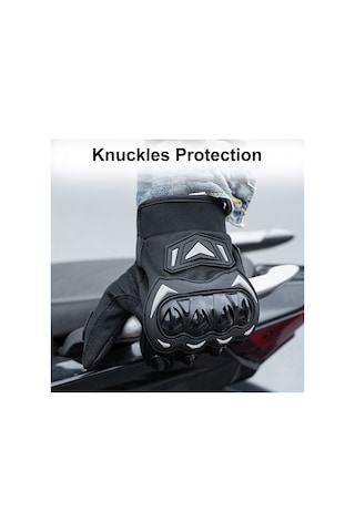 Fosenze Xl Büyüklük Siyah-kırmızı Dört Mevsim Kullanıma Uygun Dokunmatik Ekranlı, Kayganlık Önleyici, Dayanıklı Motosiklet Sürüş Eldiveni