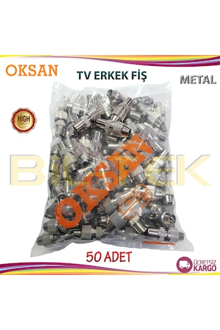 Oksan Metal Tv Erkek Fiş 50 Adet