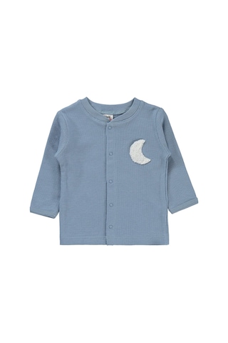 Civil Baby Hilal Baskılı 1-9 Ay Pijama Takımı - Mavi Buz Mavi