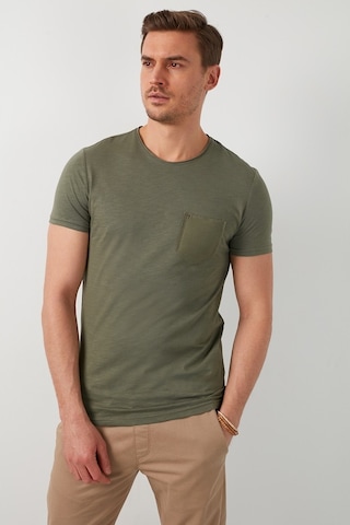 Buratti % 100 Pamuklu Slim Fit Bisiklet Yaka Cepli Erkek T Shirt 5902000 Haki