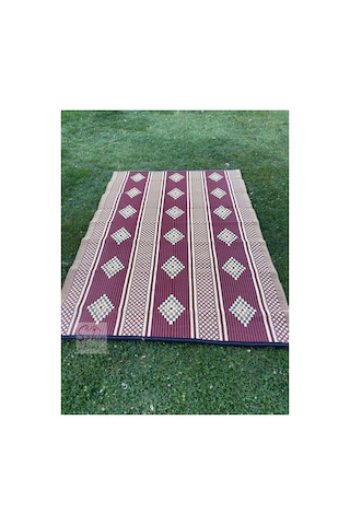 Plastik Hasır Savan Piknik Kilimi Cami Hasırı 180x270 Bordo Bordo