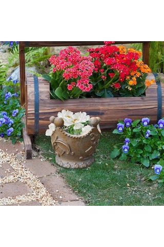 Reçine Sukulent Saksı Retro Bahçe Saksısı Çiçek Saksısı Ev Balkon Bahçe Patio İç Ve Dış Mekan İçin Dekoratif Saksı
